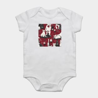 AI Created Christmas Design- Cats and Wine Baby Bodysuit